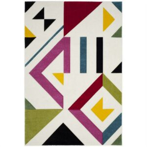 SAFAVIEH Hollywood Kelly Abstract Area Rug, Ivory/Rose, 4' x 6'