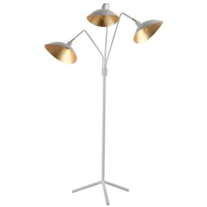 SAFAVIEH Iris 69.5 Mid-Century Triple Light Floor Lamp, White