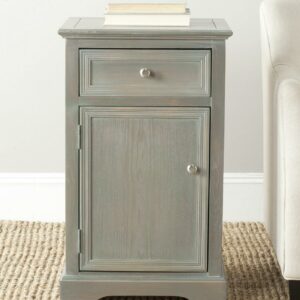 SAFAVIEH Jarome Nightstand with Storage Drawer And Cabinet, French Grey