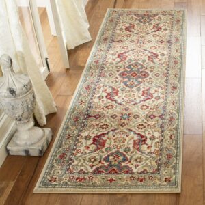 SAFAVIEH Kashan Vincent Oriental Runner Rug, Ivory/Taupe, 2'6" x 8'