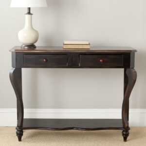 SAFAVIEH Katie Console Table With 2 Storage Drawer Dark Brown / Light Brown