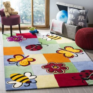 SAFAVIEH Kids Dorris Butterflies and Flowers Area Rug, Multi, 6' x 9'