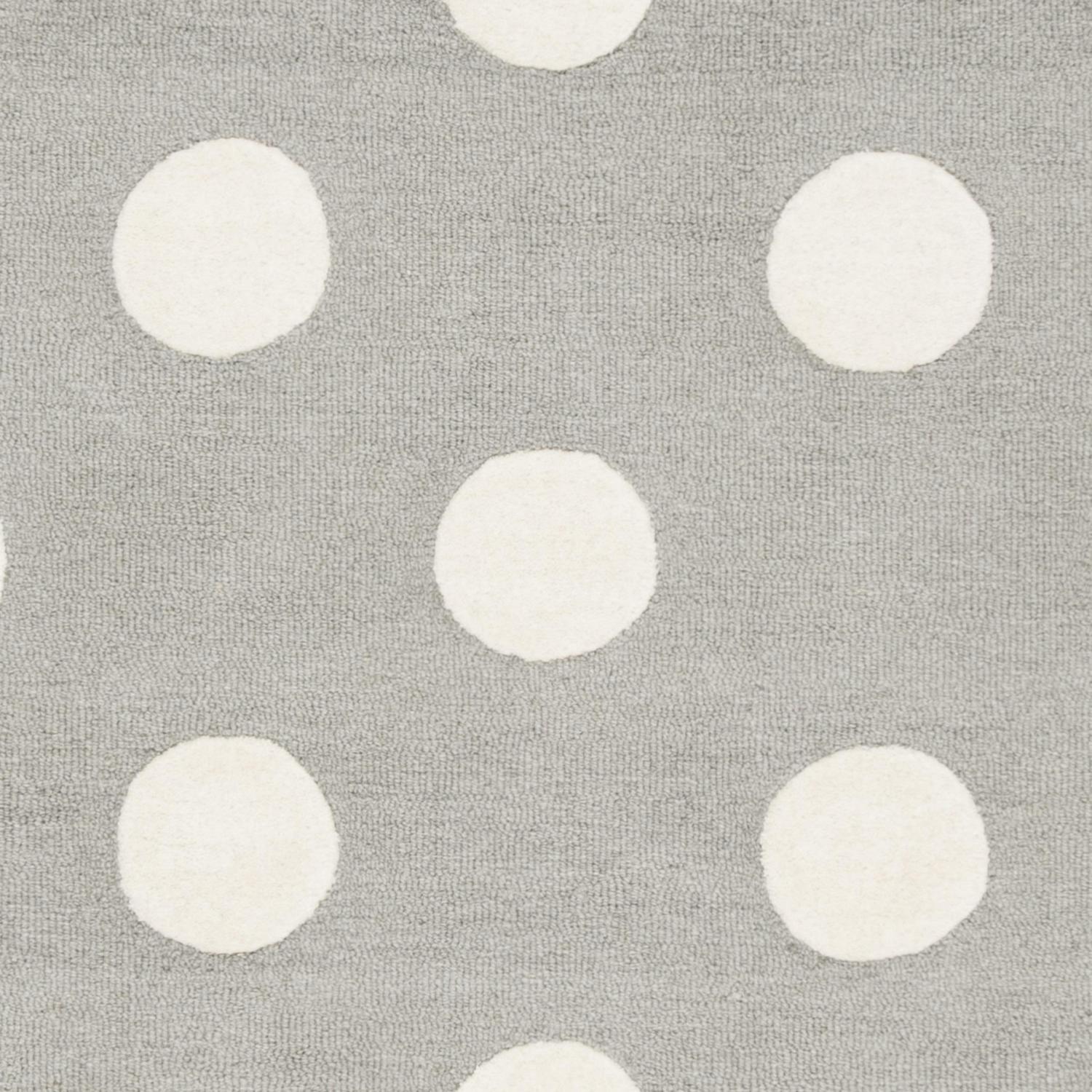 SAFAVIEH Kids Polka Dots Wool Area Rug, Grey/Ivory, 4' x 6' - Image 3