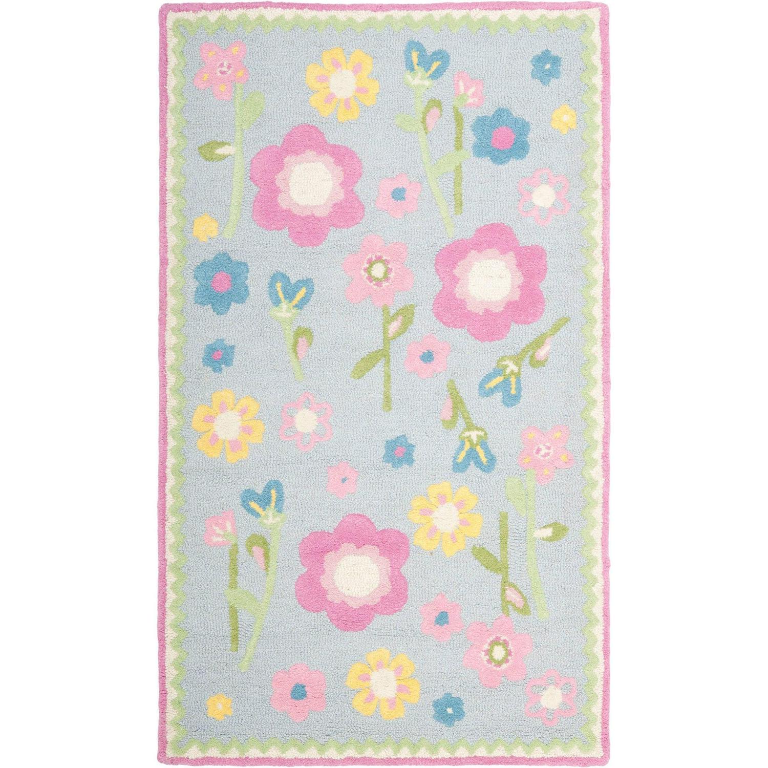SAFAVIEH Kids Roslyn Floral Area Rug, Blue/Multi, 3' x 5'