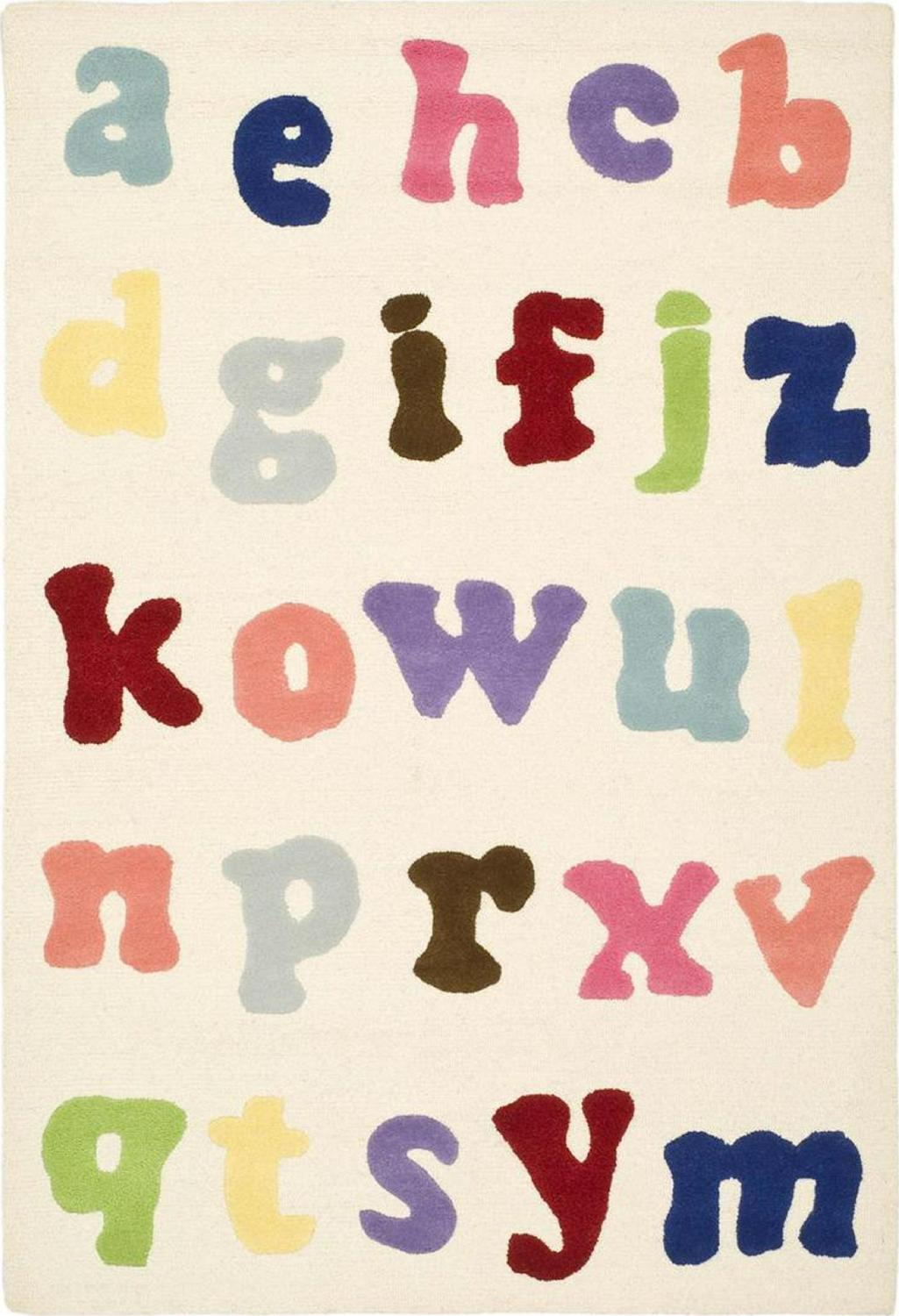 SAFAVIEH Kids Ryker Alphabet Area Rug, Ivory/Multi, 5' x 8' - Image 2