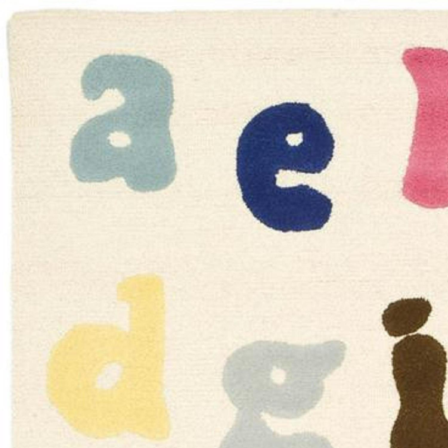 SAFAVIEH Kids Ryker Alphabet Area Rug, Ivory/Multi, 5' x 8' - Image 5