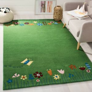 SAFAVIEH Kids Topher Play Grass Area Rug, Green/Multi, 3' x 5'