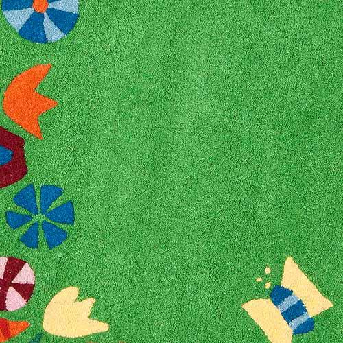 SAFAVIEH Kids Topher Play Grass Area Rug, Green/Multi, 4' x 4' Round - Image 2