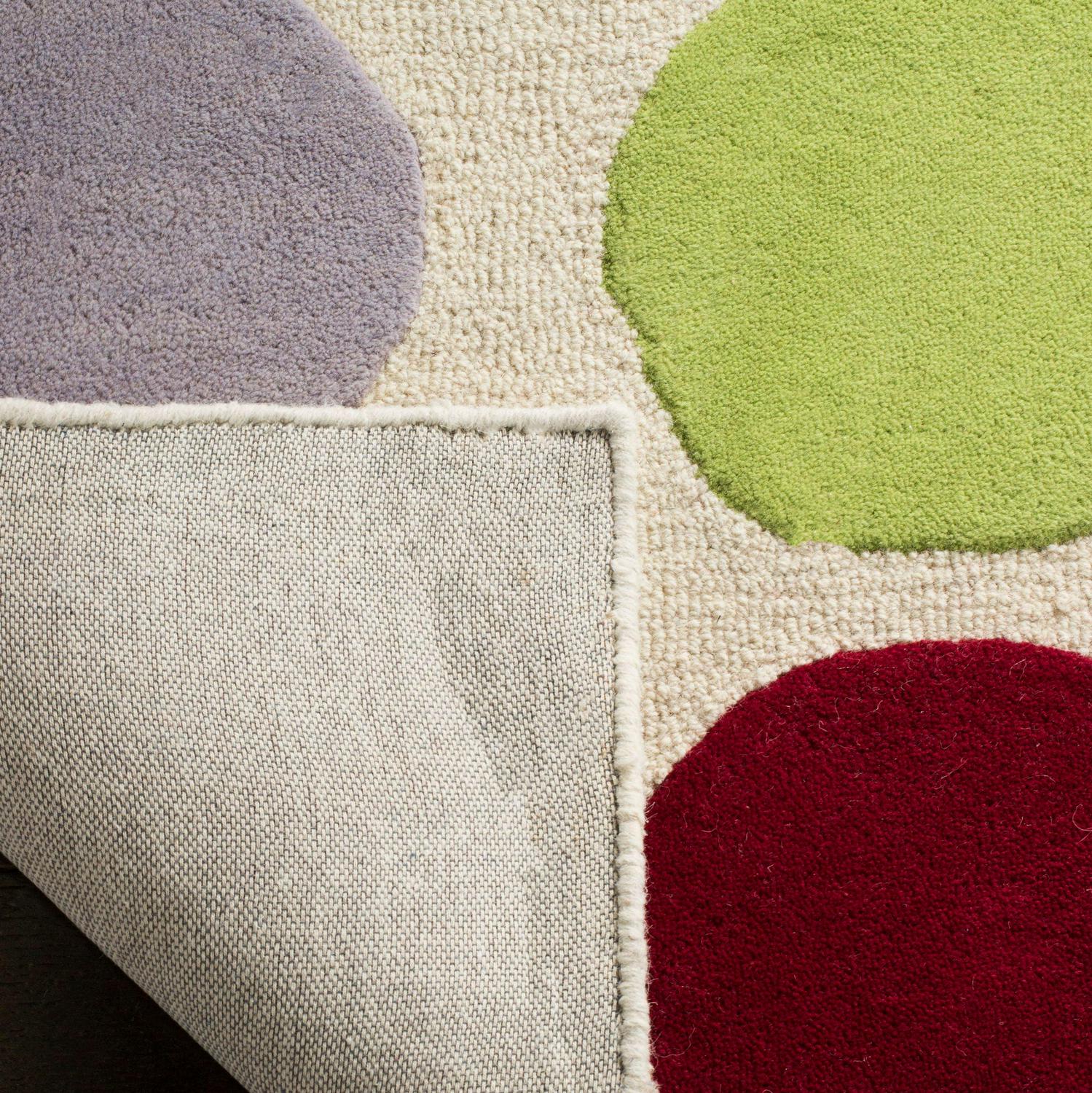 SAFAVIEH Kids Webster Polka Dots Area Rug, Ivory/Multi, 6' x 9' - Image 4