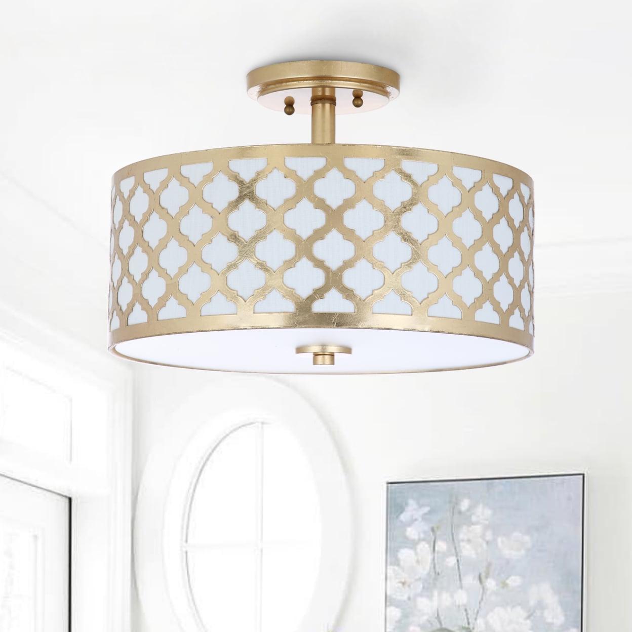 SAFAVIEH Kora 3-Light Quatrefoil 15 in. Dia. Flush Mount, Gold - Image 6