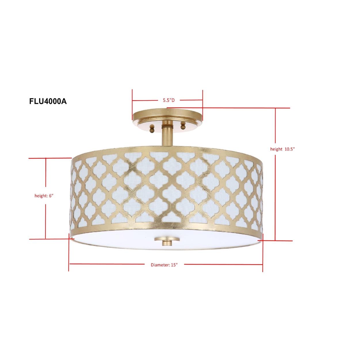 SAFAVIEH Kora 3-Light Quatrefoil 15 in. Dia. Flush Mount, Gold - Image 5