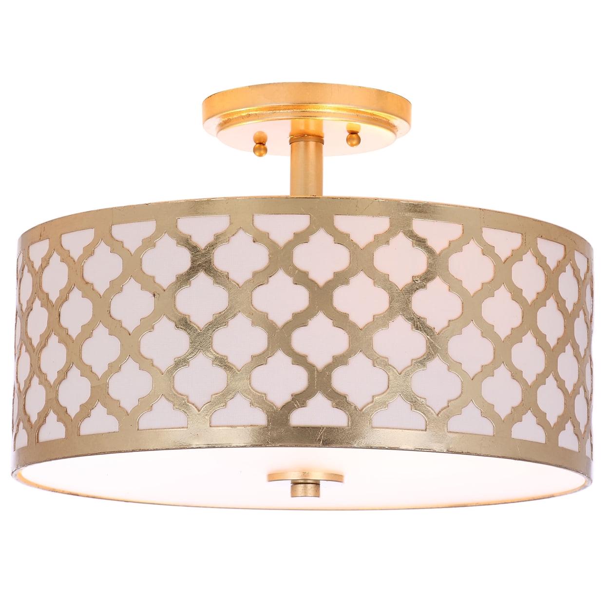 SAFAVIEH Kora 3-Light Quatrefoil 15 in. Dia. Flush Mount, Gold - Image 4