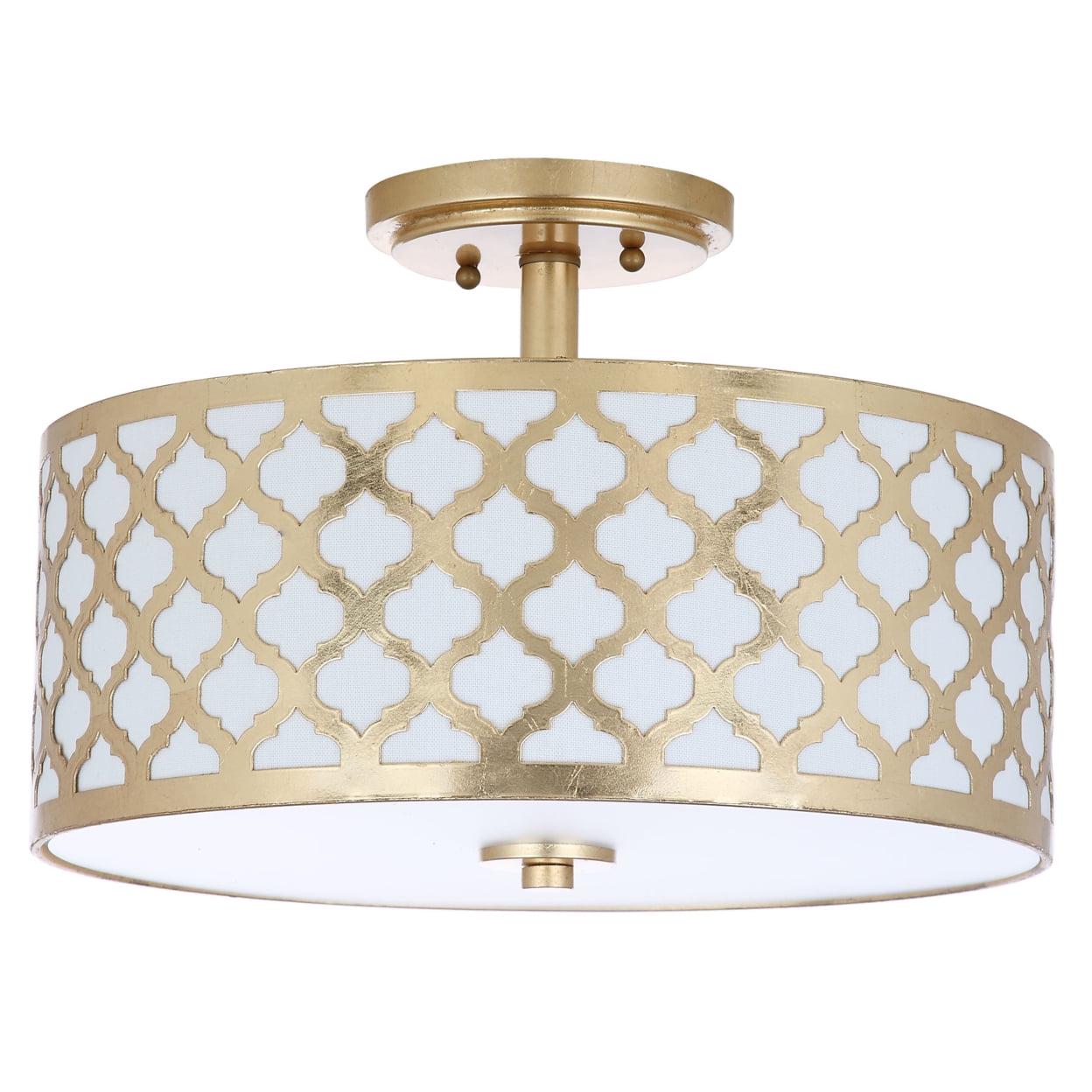SAFAVIEH Kora 3-Light Quatrefoil 15 in. Dia. Flush Mount, Gold - Image 3