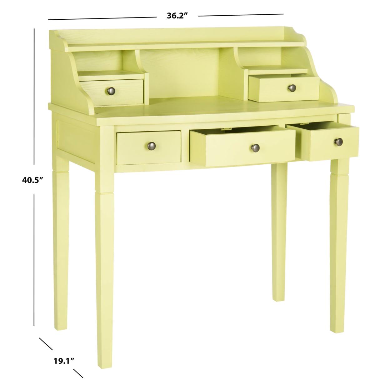 SAFAVIEH Landon 5-Drawer Writing Desk Split Pea - Image 4