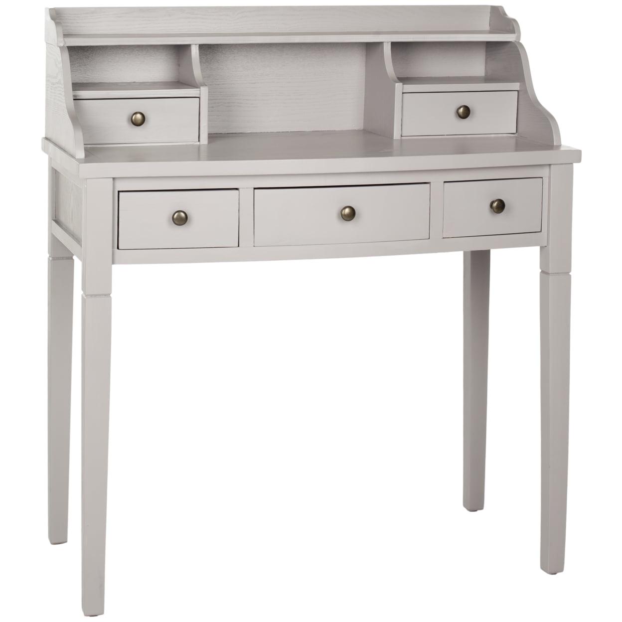 SAFAVIEH Landon 5-Drawer Writing Desk Quartz Grey - Image 3