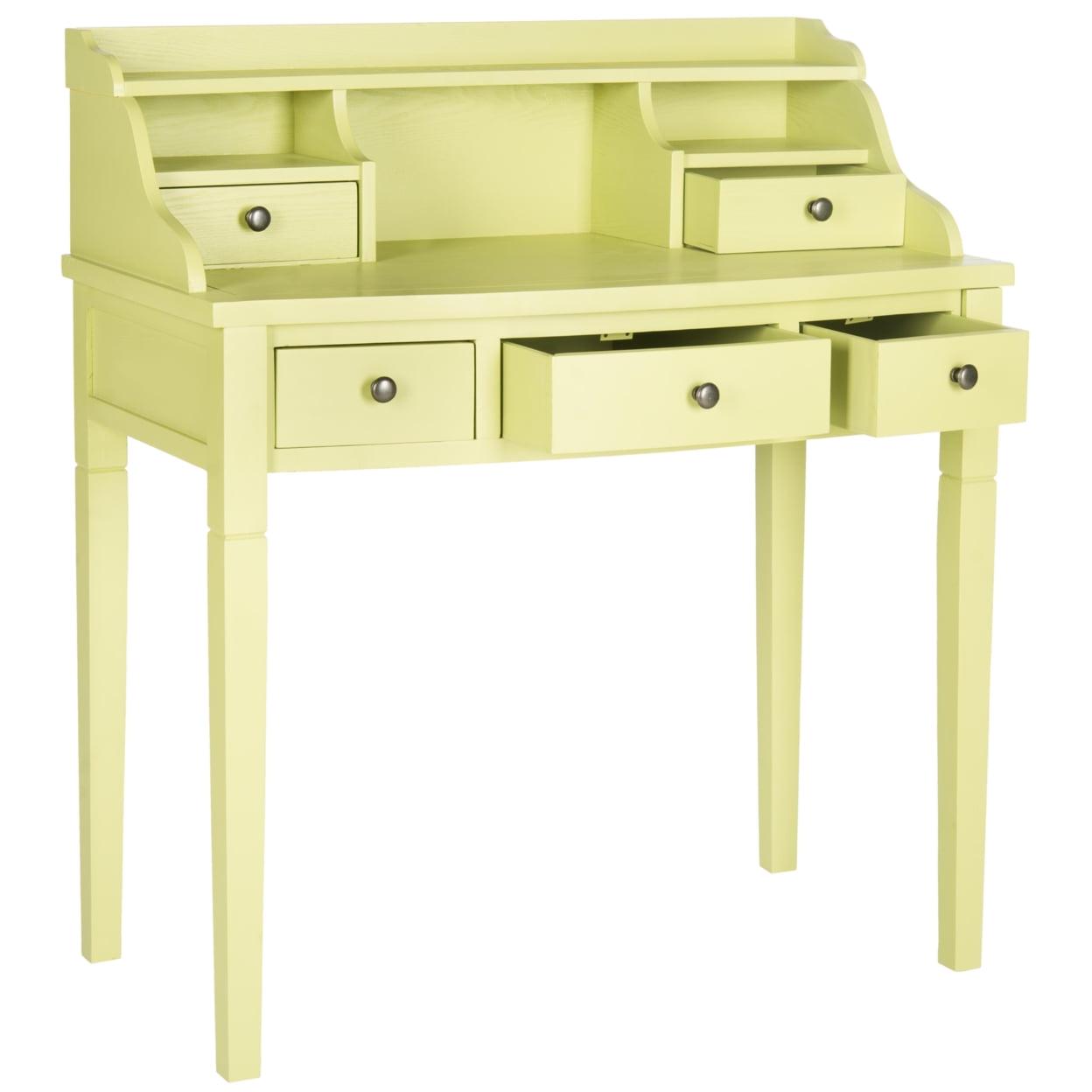 SAFAVIEH Landon 5-Drawer Writing Desk Split Pea - Image 3