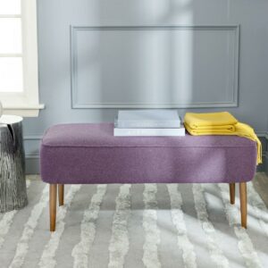 SAFAVIEH Levi Classic Solid Upholstered Bench, Plum