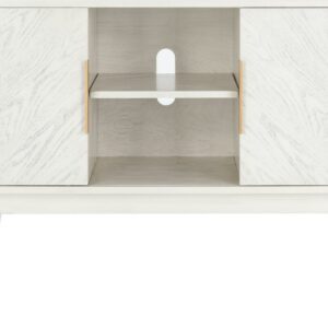 SAFAVIEH Ligia Contemporary White Washed Media Console (51.1 in. W x 15.8 in. D x 29.3 in. H)
