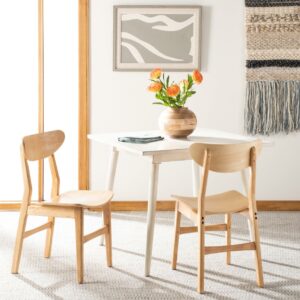 SAFAVIEH Lucca Retro Farmhouse Dining Chair, Natural, Set of 2