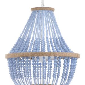 SAFAVIEH Lush Kristi 3 Light 16.5 In. Dia. Beaded Pendant, Blue