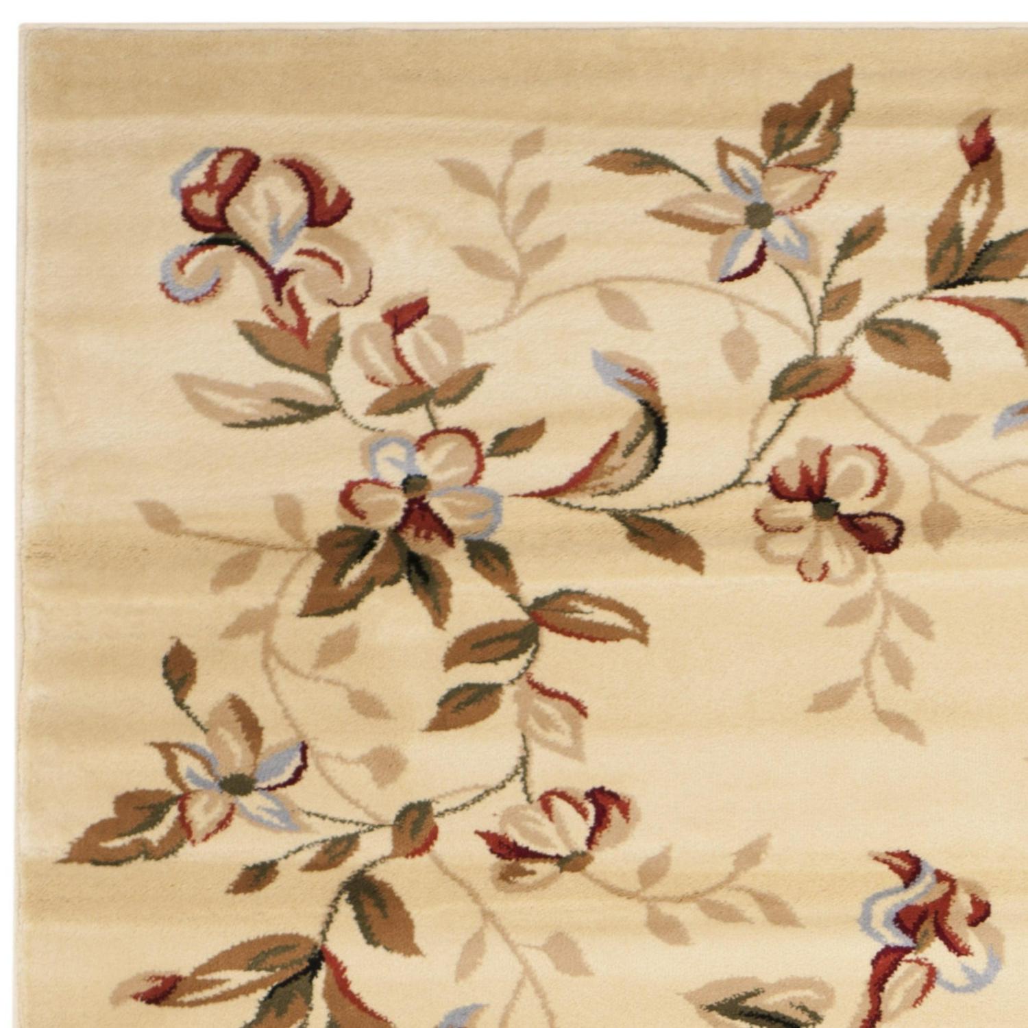 SAFAVIEH Lyndhurst Camilla Floral Area Rug, Beige, 9' x 12' - Image 4