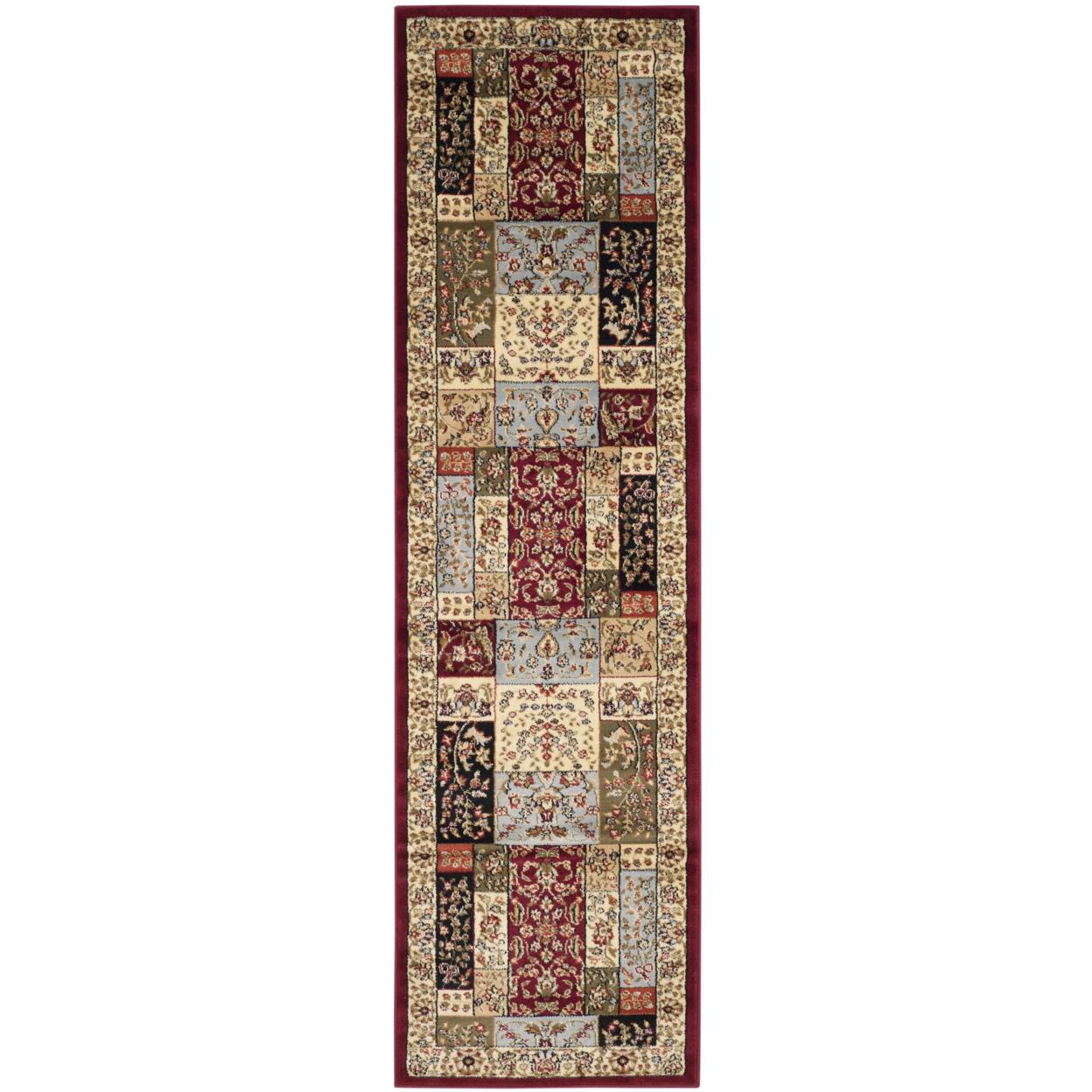 SAFAVIEH Lyndhurst Edith Traditional Floral Area Rug, Multi/Ivory, 6' x 6' Square - Image 5