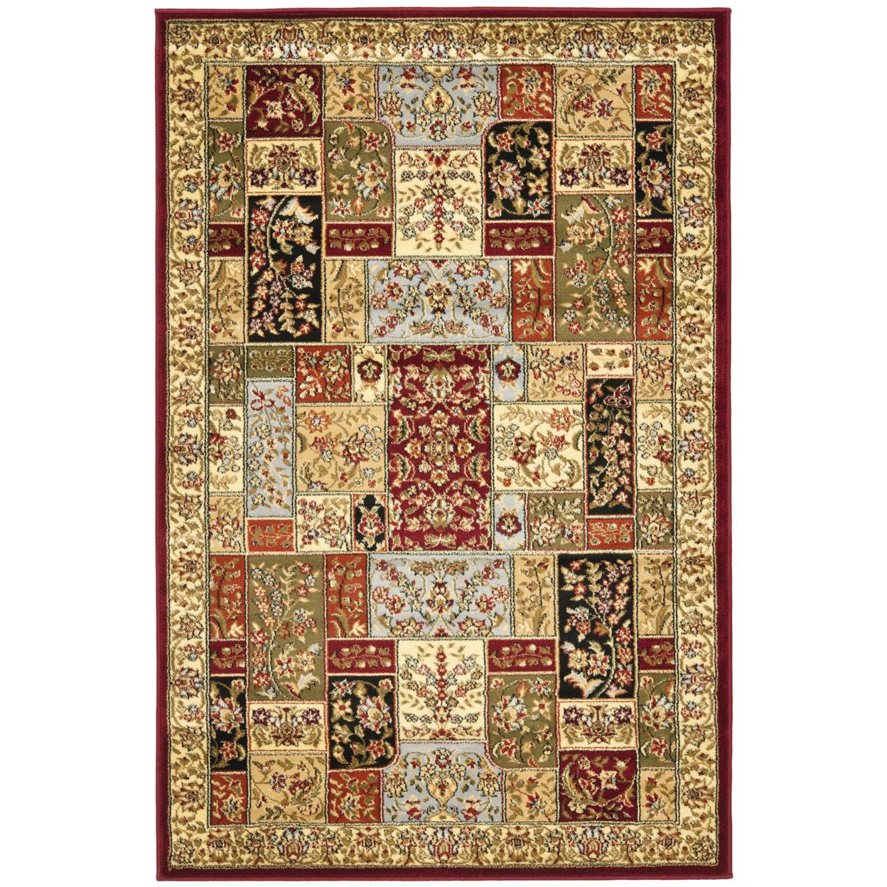 SAFAVIEH Lyndhurst Edith Traditional Floral Area Rug, Multi/Ivory, 6' x 6' Square - Image 6