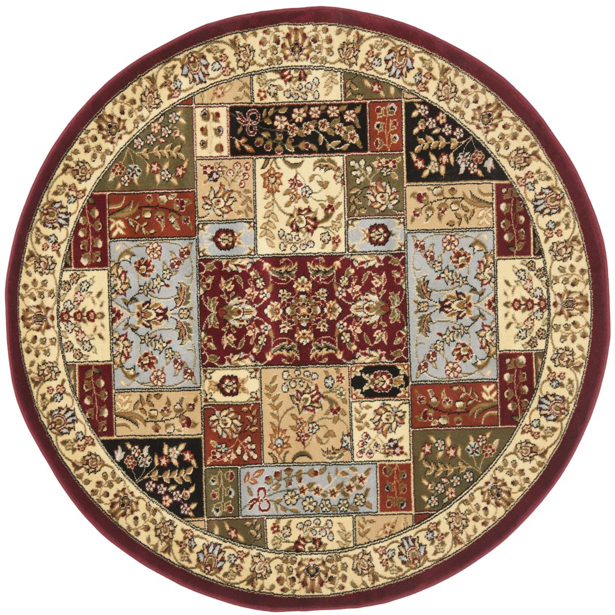 SAFAVIEH Lyndhurst Edith Traditional Floral Area Rug, Multi/Ivory, 6' x 6' Square - Image 2