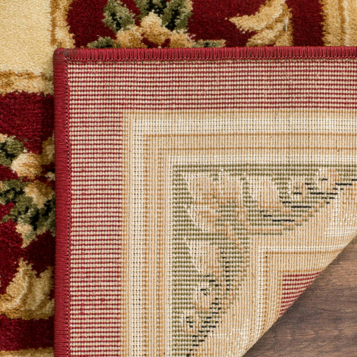 SAFAVIEH Lyndhurst Katherine Traditional Bordered Area Rug, Red/Ivory, 9' x 12' - Image 4