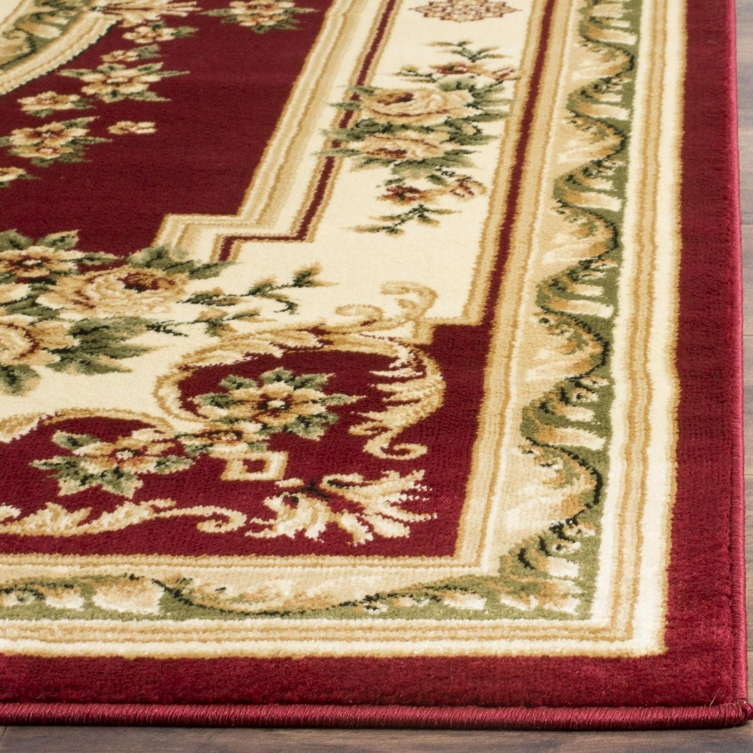 SAFAVIEH Lyndhurst Katherine Traditional Bordered Area Rug, Red/Ivory, 9' x 12' - Image 3