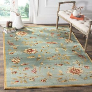 SAFAVIEH Lyndhurst Milo Floral Border Area Rug, Blue/Multi, 4' x 6'