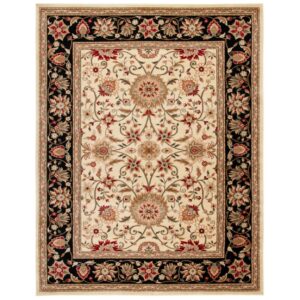 SAFAVIEH Lyndhurst Victoria Traditional Floral Area Rug, Ivory/Black, 9' x 12'