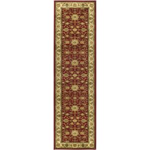 SAFAVIEH Lyndhurst Victoria Traditional Floral Runner Rug, Red/Ivory, 2'3" x 18'