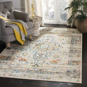 SAFAVIEH Madison Alys Vintage Traditional Area Rug, Cream/Blue, 5'3" x 7'6"