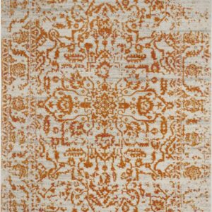 SAFAVIEH Madison Fleur Distressed Abstract Area Rug, Cream/Orange, 5'3" x 7'6"