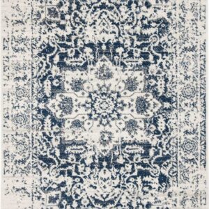 SAFAVIEH Madison Katina Oriental Area Rug, Cream/Navy, 5'3" x 7'6"