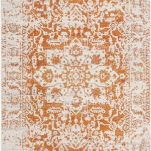 SAFAVIEH Madison Katina Traditional Area Rug, Orange/Ivory, 10' x 14'