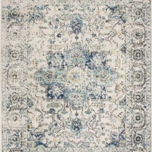SAFAVIEH Madison Katina Traditional Area Rug, Turquoise/Ivory, 9' x 12'