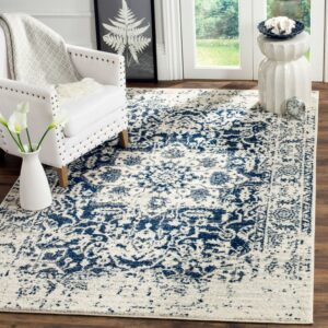 SAFAVIEH Madison Katina Oriental Area Rug, Cream/Navy, 6'7" x 9'2"