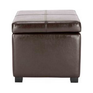 SAFAVIEH Madison Rustic Solid Flip Top Square Storage Ottoman, Brown