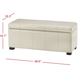 SAFAVIEH Madison Storage Bench Large Flat Cream