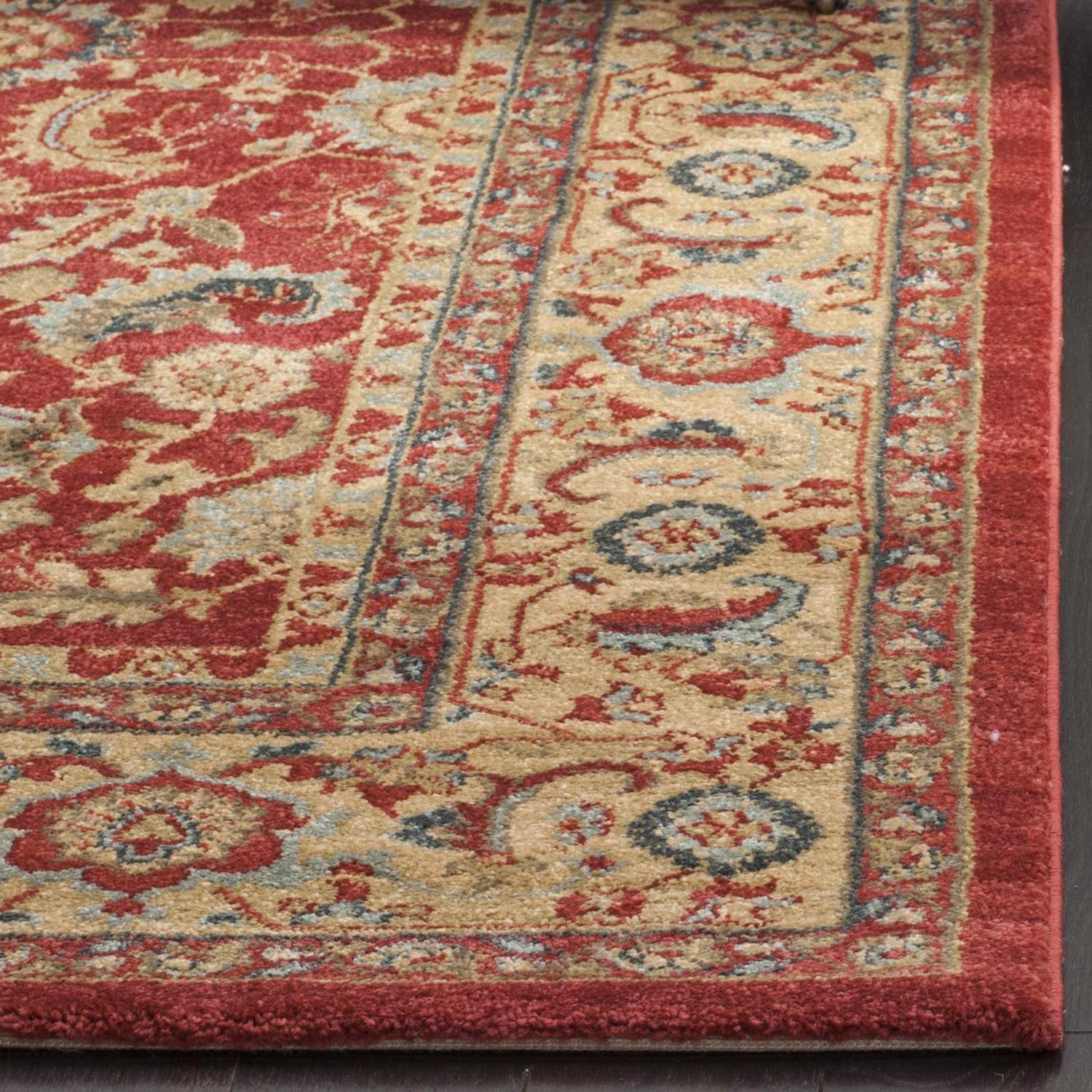 SAFAVIEH Mahal Gorgi Oriental Runner Rug, Red/Natural, 2'2" x 10' - Image 3