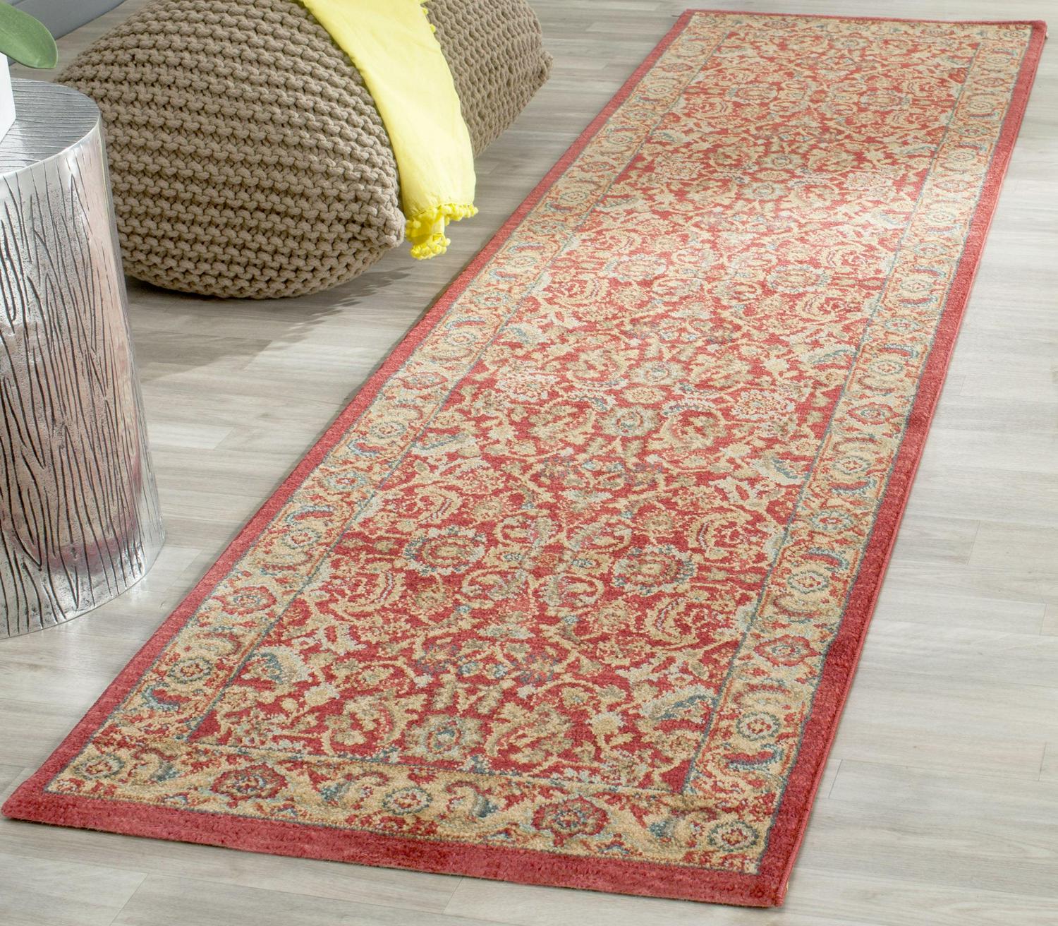 SAFAVIEH Mahal Gorgi Oriental Runner Rug, Red/Natural, 2'2" x 10'