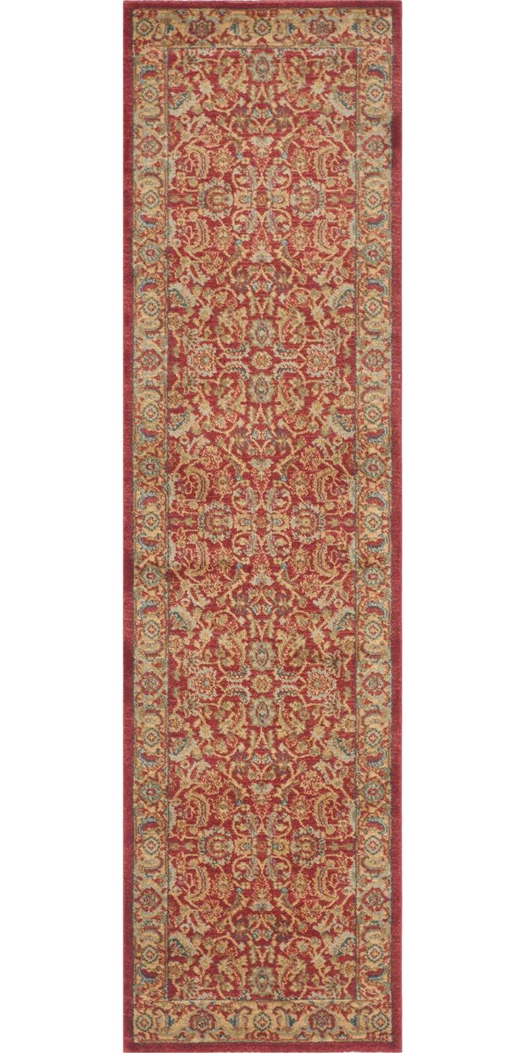 SAFAVIEH Mahal Gorgi Oriental Runner Rug, Red/Natural, 2'2" x 10' - Image 2