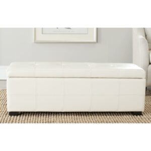 SAFAVIEH Maiden Tufted Storage Bench Large Flat Cream