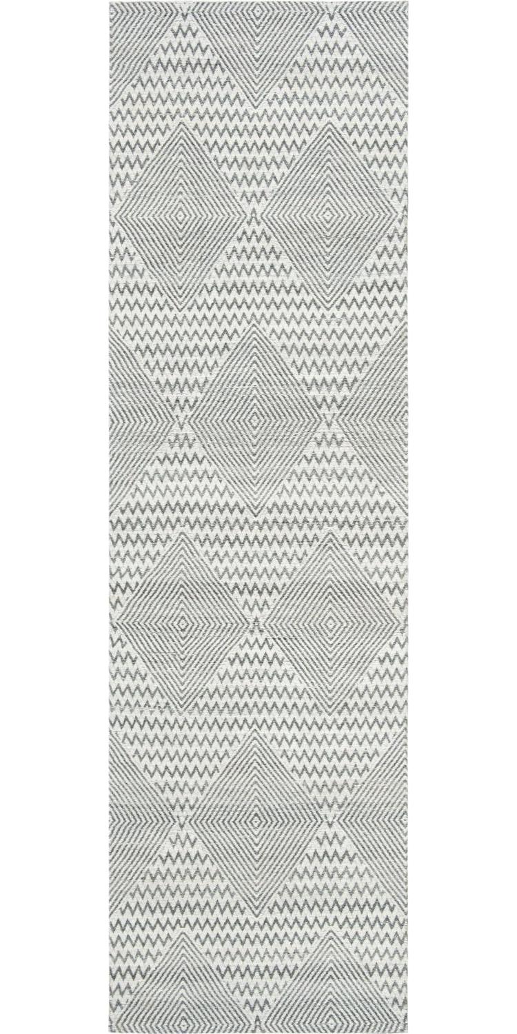 SAFAVIEH Marbella Aylen Geometric Runner Rug, Dark Grey/Ivory, 2'3" x 8' - Image 2
