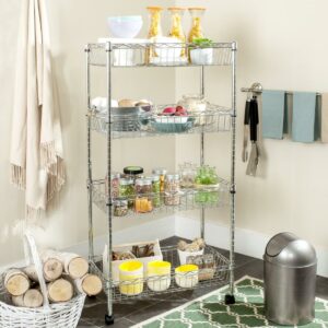 SAFAVIEH Mario 4-Tier Chrome Wire Basket Rack Chrome