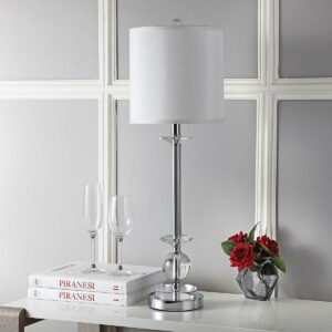 SAFAVIEH Marla 31 in. H Crystal Candlestick Table Lamp, Clear, Set of 2