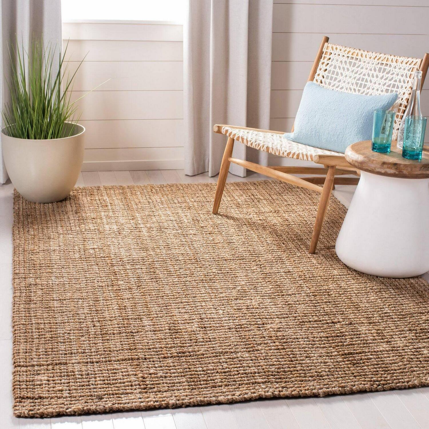 SAFAVIEH Martha Stewart Natural Fiber Kanda Solid Area Rug, Natural, 4' x 6' - Image 6