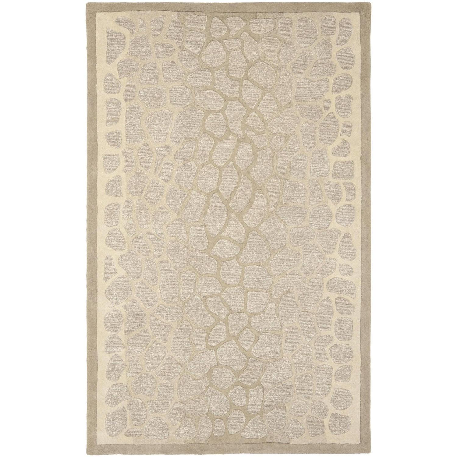 SAFAVIEH Martha Stewart Arusha Grassland Spotted Area Rug, Wheat Beige, 9' x 12' - Image 4